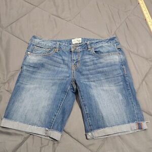 Aeropostale Denim Shorts Girls 7/8 Blue Stretch Bermuda Jean Shorts